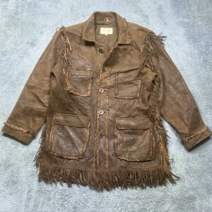 Vintage Scully Leather Jacket Unisex 40 (L) Brown Fringe Cowgirl Western Rodeo